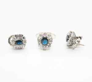 Conjunto Oro Zafiros y Diamantes