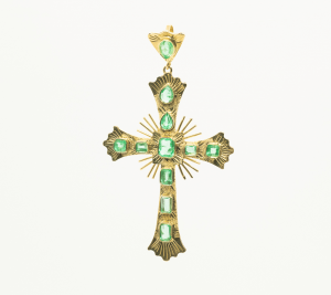 Cruz oro y Esmeraldas
