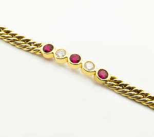 Pulsera Oro Rubíes y Diamantes