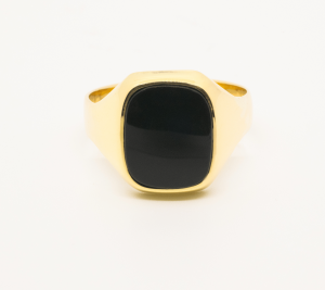 Anillo sello Oro y Onix