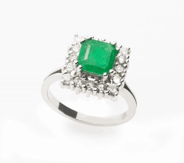 Anillo Esmeralda Diamantes