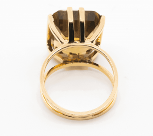 Anillo Oro Topacio Fume