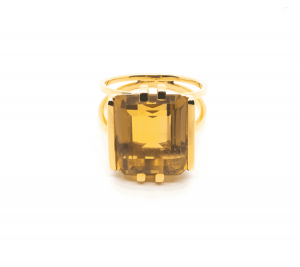 Anillo Oro Topacio Fume