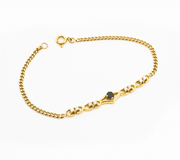 Pulsera oro 18k con zafiro y diamantes