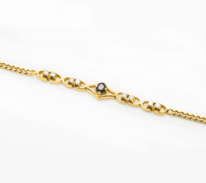Pulsera oro 18k con zafiro y diamantes