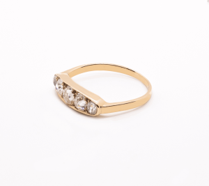 Anillo Cinquillo vintage oro 18k con diamantes