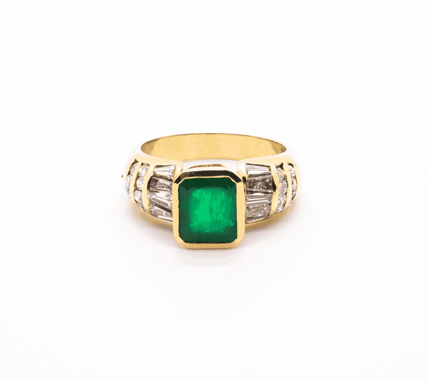 Anillo Oro Esmeralda y Diamantes