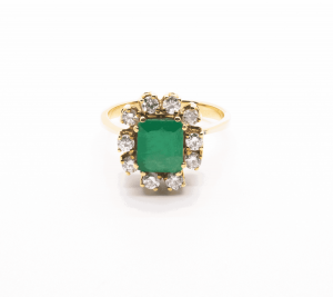 Anillo Roseta Esmeralda