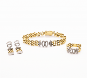 Conjunto Panthère oro 18k con diamantes